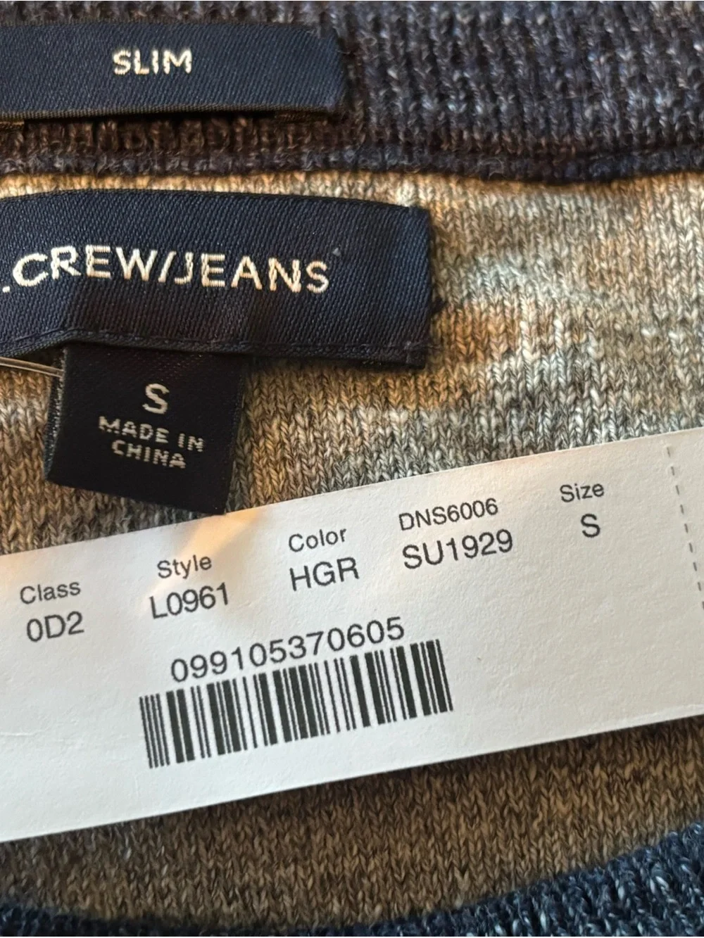J. Crew Men’s Two-Tone Crewneck Sweater - Gray & Navy